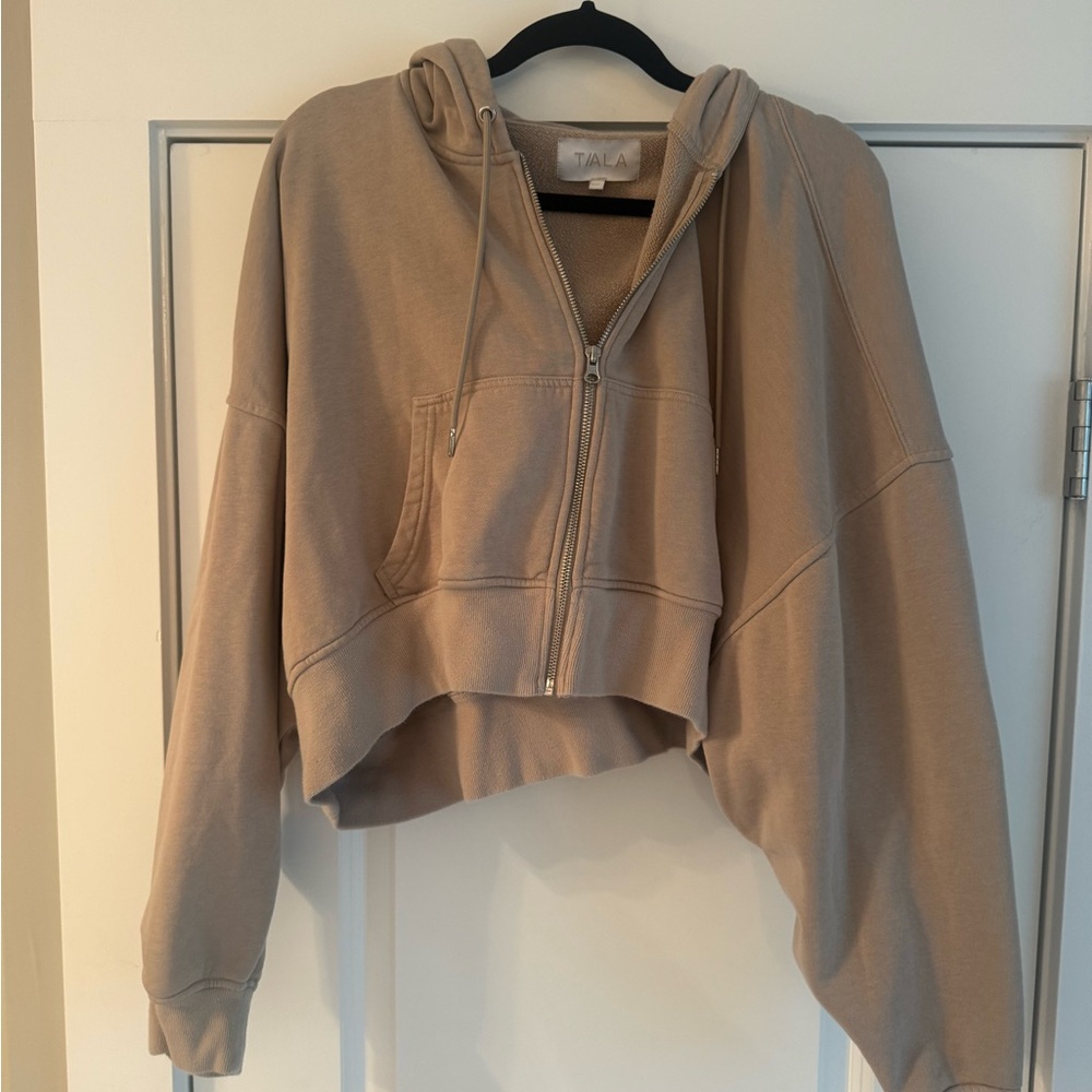 TALA Women's Tan Cropped Hoodie